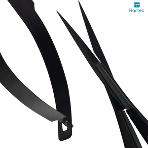 Tijeras de Acero Inoxidable Duraderas con Diseño Curvo y Agarre Antideslizante con Recubrimiento Negro para Uso Profesional y en Salones de Belleza, para Diestros - Product Image 5