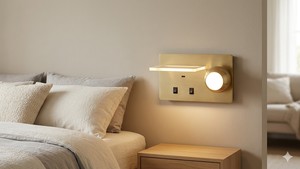 Modern LED <b>Wall</b> Lamp <b>with</b> Glass Shelf USB Port Warm White Round Shade On/Off <b>Switch</b> OEM/ODM Supplier - Product Image 2