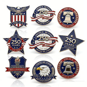 Insignia Metálica Conmemorativa Premium, Fundida a Presión, con Relieve 3D, Promocional, Histórica, Detallada, del 250 Aniversario <span class=keywords><strong>de</strong></span> EE. UU., Personalizada - Product Image 6