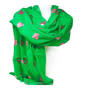 Ensemble Écharpe Longue Jacquard en Acrylique Premium, Bonnet et Gants avec Motif Feuilles de Lierre Rose Métallisé pour Mode Hiver Unisexe - Product Image 1