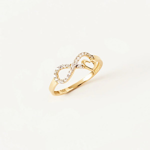 แหวนทองคำขาวรูปหัวใจอินฟินิตี้ประดับเพชรแล็บโกรว์ - Product Image 3