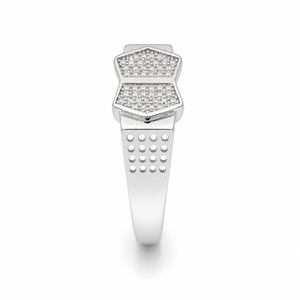 Bague pour homme en argent sterling 925 avec double grappe de diamants hexagonaux, finition polie, design géométrique moderne, pour mariage, fête et usage quotidien, bijou raffiné - Product Image 3