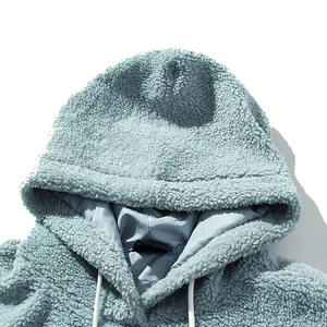 <b>Men's</b> Hooded Fleece Sweatshirt Solid Color Oversized Fit Casual Winter Wear With Pocket Breathable Regular Sleeve <b>Men's</b> <b>Hoodies</b> - Product Image 3