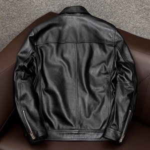 <b>Leather</b> <b>Jacket</b> for Men Slim Fit 100 Percent <b>Real</b> <b>Leather</b> Winter <b>Jacket</b> Custom Adult Size Bomber Fur Collar <b>Jacket</b> - Product Image 6