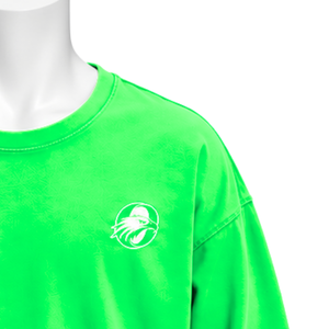 <b>Lime</b> <b>Green</b> Reversed LS Tee Oversized Long Sleeve Cotton T <b>Shirt</b> Washed Finish Drop Shoulder Casual Streetwear Relaxed Fit Top - Product Image 5