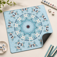 Tapis de Mahjong Américain Pliable Moderne au Design Original, Motif Papillon Bleu, 33x33, Antidérapant en Caoutchouc, Imprimé Personnalisé