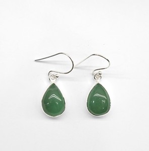 Pendientes Artesanales de Aventurina Verde, Plata de Ley 925, con Forma de Lágrima, Joyería con Gancho de Pescado, Proveedor de Joyería - Product Image 3