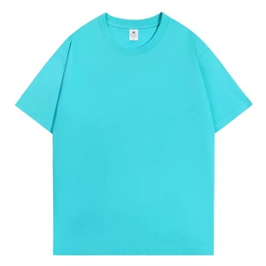 T-shirt en coton uni pour homme, col rond, manches courtes, coupe classique, jersey tricoté, tee-shirt basique - Product Image 1