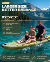 Planche de paddle gonflable ultra-large personnalisable de 35 pouces, stabilité accrue, 11'6, charge élevée 450 lbs, qualité professionnelle, vente en gros d'usine