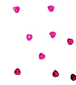 Cœur de rubis étoilé transparent 6x6 mm 1,1 carat, cabochon poli créé en laboratoire avec effet étoile à 6 branches pour la fabrication de bijoux - Product Image 5