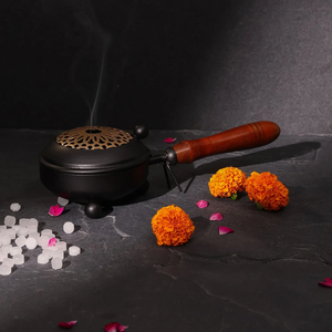 Brûleur d'encens en fer de qualité supérieure, fait main, durable, respectueux de l'environnement, décoratif, pour la maison, le temple, la méditation, la spiritualité - Product Image 4