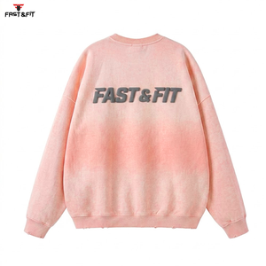 Nouveau style streetwear d'hiver, design personnalisé, unisexe, uni, imprimé numériquement, 100% coton molletonné, sweat-shirt à manches longues - Product Image 2