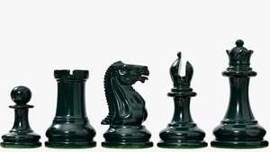 Jeu d'échecs Staunton vintage taille tournoi, 4,5 pouces (King), en bois d'olivier vert et jaune, au meilleur prix - Product Image 3