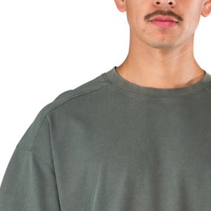 Camiseta de Manga Corta Gris Lavada para Hombre, Cómoda, de Algodón Premium, Informal, Moderna, para Gimnasio, Venta al Por Mayor - Product Image 5