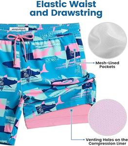 Short de bain pour homme de haute qualité, durable, avec taille élastique et cordon de serrage, coupe classique, couleur personnalisée, imprimé sur toute la surface - Product Image 5