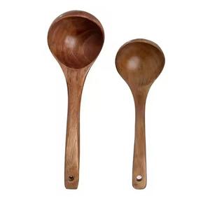 Cuchara de madera maciza para servir alimentos, cocinar y usar en buffets - Product Image 3