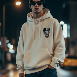 Sudadera con capucha gruesa personalizada de algodón y poliéster para hombre, sudadera de invierno de forro polar pesado, sudadera con logo de espuma, sudadera gráfica unisex con estampado 3D en relieve. - Product Image 1