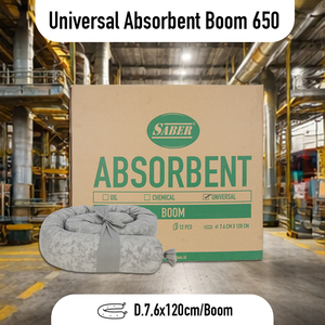 Chaussette de maintenance industrielle universelle Sorbent Boom 650 grise pour la gestion des déversements en atelier, barrière chimique et huileuse à haute absorption - Product Image 4