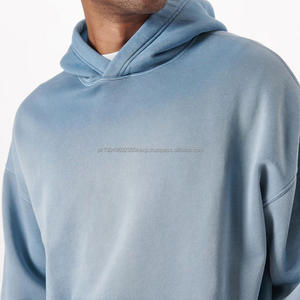 Sweat à capuche personnalisé en détresse 400 Gsm délavé au soleil Streetwear Sweat à capuche de haute qualité en coton délavé à la pierre - Product Image 2