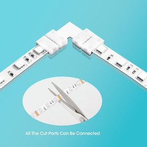 Confezione da 10 Connettori LED a L a 4 Pin, Larghezza 10MM, Senza Fili, Senza Spazi, Adattatore Senza Saldatura per Strisce LED - Product Image 4