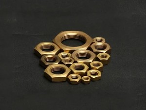 Brass hex nut Natural Finish CNC Machined Fully <b>Threaded</b> Right Hand 10mm Height Hex Head for Pipe Nipple - Product Image 3