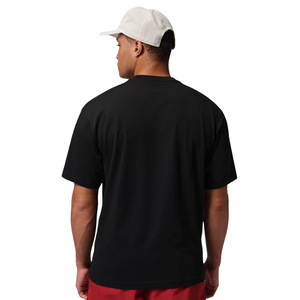 Camiseta de algodón grueso negra para hombre, cuello redondo, con bolsillo, manga corta, informal, holgada, con estampado, suave, para verano, para el día a día - Product Image 2