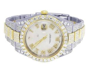 Montre BOJ R.O.L.E.X.022 pour homme, chiffres romains, entièrement sertie de moissanite, luxe, mode, quartz analogique, acier, 41 mm, 3 ATM, résistante à l'eau, style hip-hop - Product Image 2