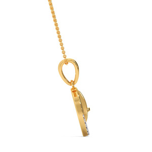 Collier pendentif en or avec chaîne à maillons séparés, lettre initiale A et cercle serti de diamants - Product Image 4