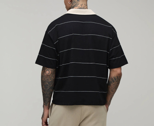 เสื้อยืดคอกว้างแขนสั้นผู้ชายรุ่นใหม่ปี 2026 ผ้าฝ้าย 100% ทรงหลวม แห้งเร็ว ผ้าถักเนื้อแน่น พิมพ์ลายแบบรีดร้อนตามสั่ง - Product Image 3