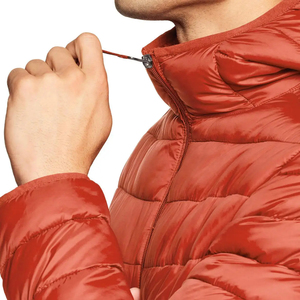 Veste matelassée respirante orange pour homme, vêtement d'extérieur chaud pour l'hiver avec fermeture éclair intégrale pour un usage décontracté en extérieur, 100% polyester - Product Image 3