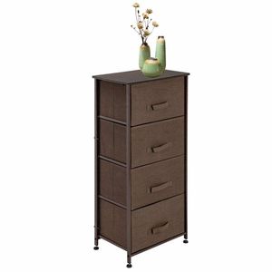 Organizzatore a 4 cassetti in tessuto con cassetti estraibili, struttura in metallo e piano in legno per soggiorno, armadio o cassettiera - Product Image 6