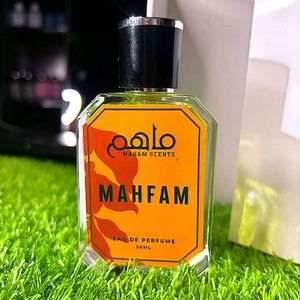Perfume para Mujer Mahfam Eau de Parfum, 50 ml, en Botella de Vidrio Facetada con Tapa Negra, Aroma Floral Intenso, Larga Duración, Alta Concentración - Product Image 1