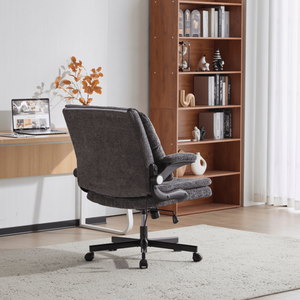 Sedia da Ufficio con Gambe Incrociate, Supporto Lombare Dinamico ad Airbag, Schienale e Braccioli Ribaltabili, Seduta Larga - Product Image 5