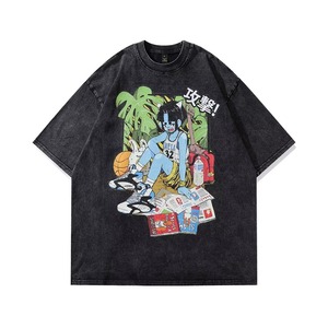 Camiseta Vintage Personalizada al por Mayor, Camiseta con Estampado DTG, Camiseta Oversize Harajuku para Hombre, Camiseta de Algodón para Parejas, Ropa Urbana Y2K para Hombre - Product Image 6