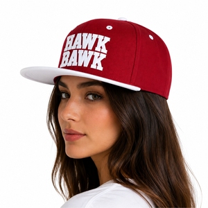 Casquette Snapback Unisexe Premium Réglable Respirante Élégante Rouge et Blanche à Visière Plate 6 Panneaux en Coton Respirant Décontractée - Product Image 3