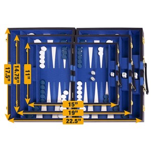Luxury Leather Backgammon Set Portable <b>Folding</b> Board Game Classic <b>Table</b> Game Set with Dice Cups for Adults Leather Backgammon - Product Image 5