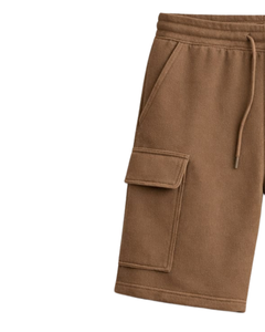Pantalones Cortos Cargo Color Caqui para Hombre, Cintura Elástica con Cordón, Estilo Casual Urbano, Múltiples Bolsillos, Pantalones Cortos de Verano, Logotipo Personalizado, Fabricante OEM - Product Image 3
