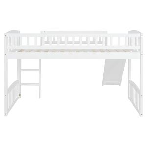 Letto a soppalco bianco singolo con scivolo e scaletta per bambini, prima noto come LT000504AAK - Product Image 5