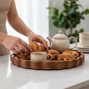 Rectangle Mango Wood High Quality Handmade Serving <b>Tray</b> Decorative Platter for Living Room <b>Tea</b> Coffee Breakfast Dining Table - Product Image 2