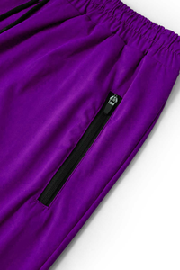 Pantalones Cortos Unisex Morados de Spandex y Poliéster de Secado Rápido con Cordón Ajustable, Bolsillos y Cintura Elástica para Deportes, Gimnasio y Atletismo - Product Image 5