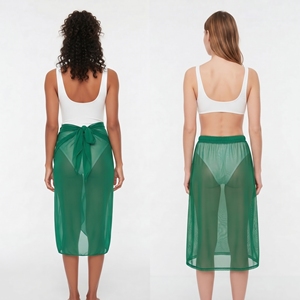 Stylish Sheer <b>Mesh</b> <b>Beach</b> <b>Cover</b> <b>Up</b> Dress See Through Transparent <b>Beach</b> Skirts Dress Fashion Transparent <b>Beach</b> Dress Skirts - Product Image 2