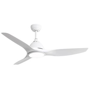 Ventilatore da Soffitto Moderno Bianco da 52 Pollici con Luce LED da 22W e 3 Pale in ABS, Motore DC per Uso Interno - Product Image 1