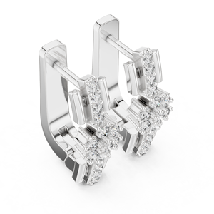 Ensemble de boucles d'oreilles simples en or blanc 18 carats plaqué rhodium, diamants de laboratoire certifiés IGI, luxe, pour tous les jours et les événements, pour femmes - Product Image 4