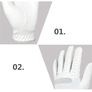 Men's High Custom Cabretta Leather Golf Gloves Breathable All-Weather Hand Grips Quick Drying Right Hand Use Sports Outdoor - Product Image 6