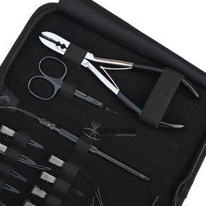 Kit d'outils de pose d'extensions capillaires en acier inoxydable de qualité supérieure, dissolvant de kératine, pince à micro-anneaux, boucle de traction, aiguilles de type C - Product Image 2