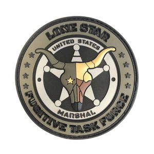 Parche de Goma 3D del Grupo de Tareas Antirrobo Lone Star, Forma Circular, Diseño en Relieve para Gorras, Jeans y Regalos - Product Image 1