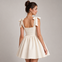 Robe de mariée élégante et moderne, coupe trapèze, longueur cheville, en satin, avec broderie, dos lacé, anti-plis, col en V, couleur personnalisable