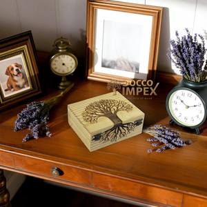 Urne funéraire artisanale en bois et résine, arbre de vie, boîte à cendres artisanale - Product Image 6