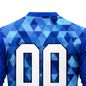 ชุดวอลเลย์บอลชายสีน้ำเงินรอยัลแบบซับลิเมชั่น เสื้อแขนยาวพร้อมกางเกงขาสั้น ชุดโพลีเอสเตอร์สำหรับทีมกีฬา ชุดฝึกซ้อมและแข่งขัน - Product Image 5