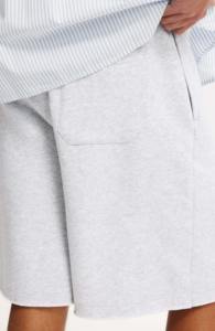 Shorts en coton gris pour hommes, avec cordon de serrage à la taille et logo frontal, vêtements décontractés, pantalons courts tricotés pour hommes - Product Image 6